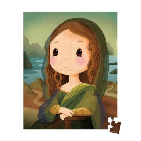 Puzzle w walizce - Obraz inspirowany twórczością da Vinci - 100 elementów - Janod - 6+