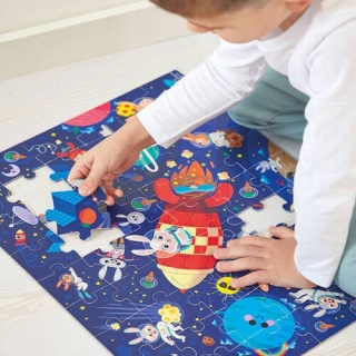 Puzzle w walizce Janod Rakieta kosmiczna - 54 elementy