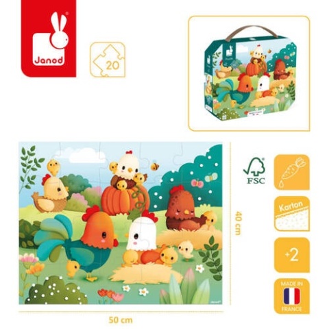 JANOD Puzzle w walizce Witajcie na farmie 20 elementów 2+