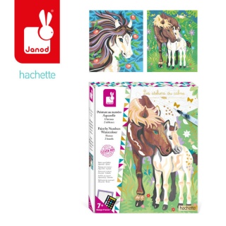Zestaw kreatywny Malowanie po numerach Konie Janod - 2 obrazy