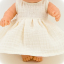 Przytullale Sukienka dla lalki Miniland Baby 21 cm z muślinu w kolorze waniliowym