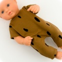 Przytullale Ubranka dla lalki Miniland 32 cm brązowy kombinezon w ciemne grochy