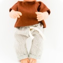Przytullale Ubranka dla lalki Miniland 32 cm lniana koszulka i spodnie w paski
