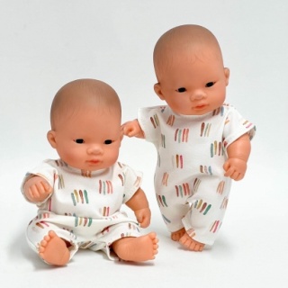 Przytullale Ubranko Miniland Baby 21 cm kombinezon z drobne paseczki