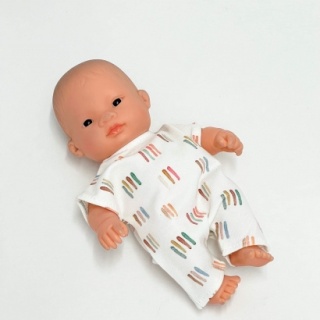 Przytullale Ubranko Miniland Baby 21 cm kombinezon z drobne paseczki