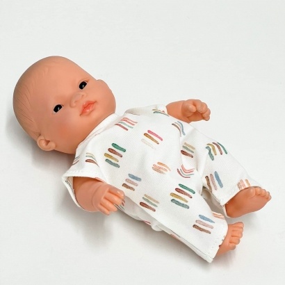 Przytullale Ubranko Miniland Baby 21 cm kombinezon z drobne paseczki