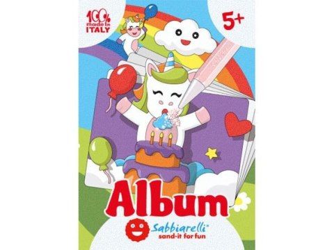 SABBIARELLI Album do kolorowania piaskiem Jednorożce 5l+