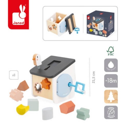 JANOD Drewniany sorter Domek dla ptaszków Sweet Cocoon 18 m +