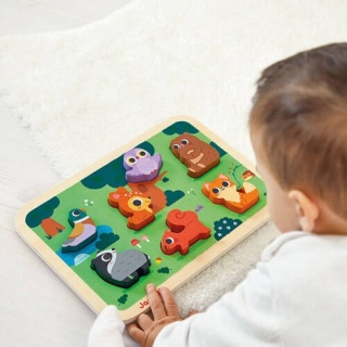 JANOD Puzzle drewniane 3D Las 7 el.,18 m+