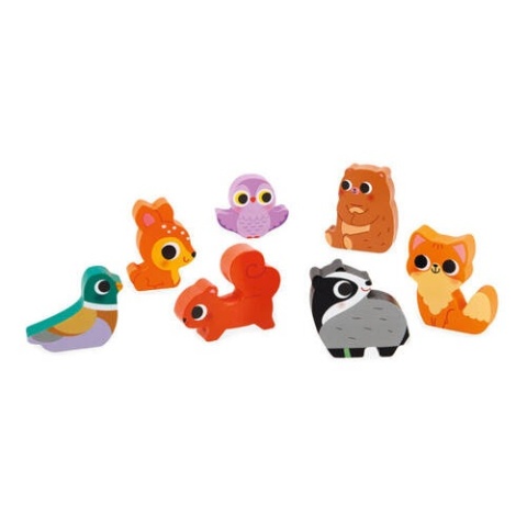 JANOD Puzzle drewniane 3D Las 7 el.,18 m+