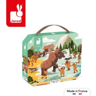 Puzzle panoramiczne w walizce Janod Prehistoria - 100 elementów