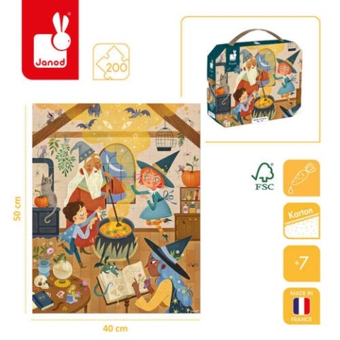 JANOD Puzzle w walizce Czary 200 elementów 7+