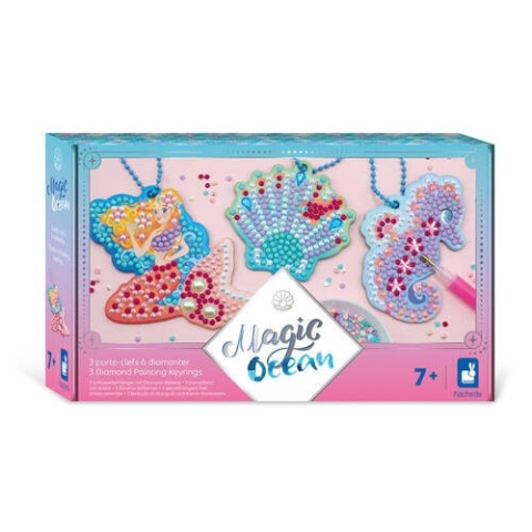 Zestaw kreatywny do tworzenia breloczków - Malowanie diamentami - Magiczny ocean - Janod
