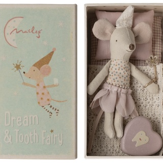 Myszka Wróżka Zębuszka Maileg - młodsza siostra - Tooth fairy mouse, Little sister in matchbox