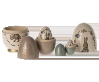 Dekoracja wielkanocna Maileg - Easter babushka egg, jajko babuszka 5 sztuk