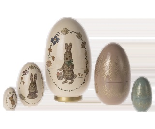 Dekoracja wielkanocna Maileg - Easter babushka egg, jajko babuszka 5 sztuk