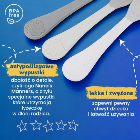 NANAS MANNERS ETAP 1 Zestaw 3 łyżeczek, mono