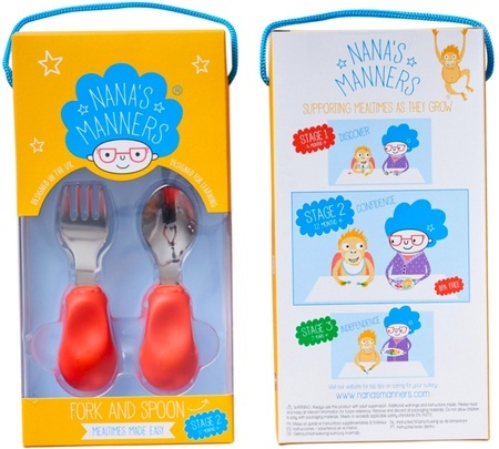 NANAS MANNERS ETAP 2 Widelec i łyżka ORANGE 1-3 lat