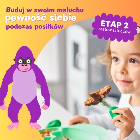 NANAS MANNERS ETAP 2 Widelec i łyżka ORANGE 1-3 lat
