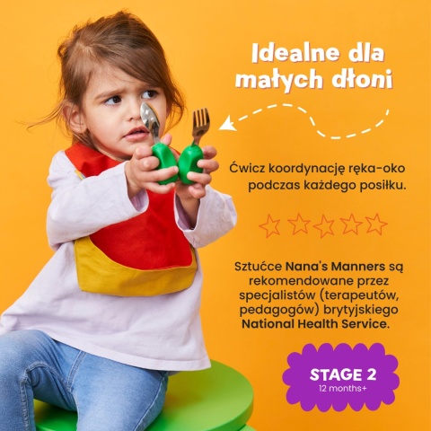 NANAS MANNERS ETAP 2 Widelec i łyżka ORANGE 1-3 lat