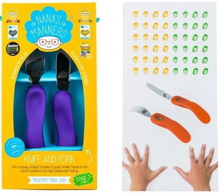 NANAS MANNERS ETAP 3 PURPLE Sztućce kształtujące chwyt