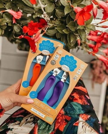 NANAS MANNERS ETAP 3 PURPLE Sztućce kształtujące chwyt