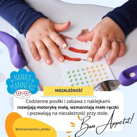 NANAS MANNERS ETAP 3 PURPLE Sztućce kształtujące chwyt