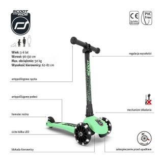 Hulajnoga składana ze świecącymi kółkami ScootandRide Highwaykick 3 LED Kiwi