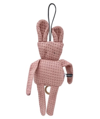 Bamboom - Miękka Zabawka z Pozytywką, Ciemnoróżowy Królik, 35cm, 0m+