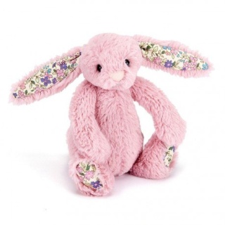 JellyCat - Królik Różowy z uszami w kwiatki 18cm