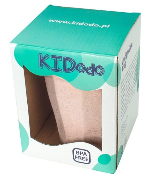 KIDodo - Nieprzewracalny Kubek z Przyssawką z Eko Plastiku, Różowy, 12m+