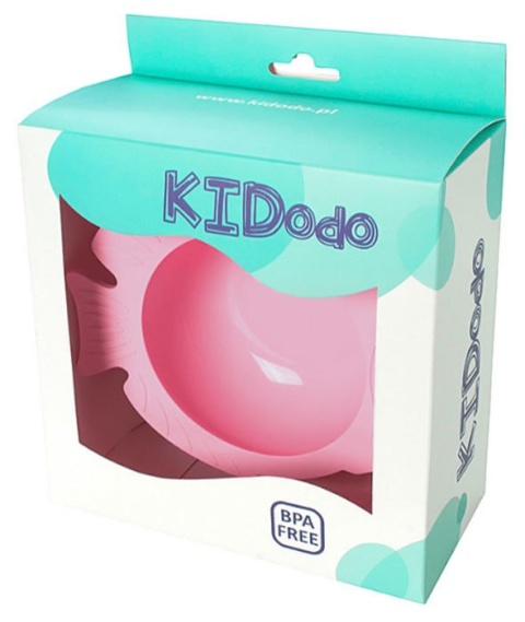 KIDodo - Silikonowa Miseczka z Przyssawką, Różowa Rybka, 6m+