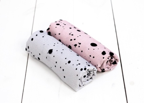 SLEEPEE Pieluszka muślinowa Ink 2-pak szara/różowa