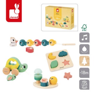 Zestaw zabawek edukacyjnych Box 18 m-cy Janod