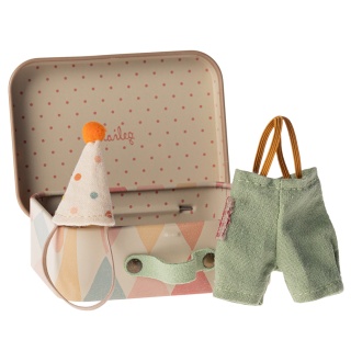 Ubranko myszki Maileg - Clown clothes in suitcase - mały brat / siostra