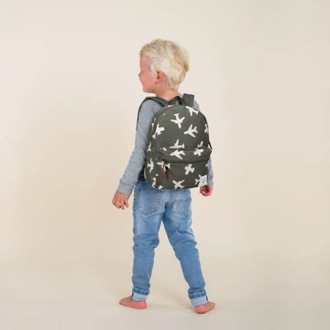 Zielony plecak dla dzieci w samoloty Kidzroom
