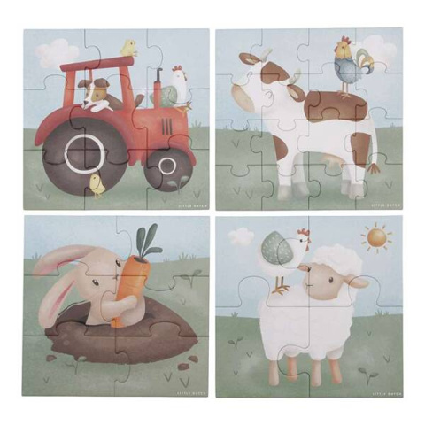 Little Dutch Puzzle 4 elementy Little Farm FSC Little Dutch Puzzle 4 elementy Little Farm FSC
