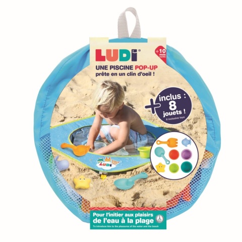 LUDI Brodzik plażowy POP-UP z zabawkami do piasku