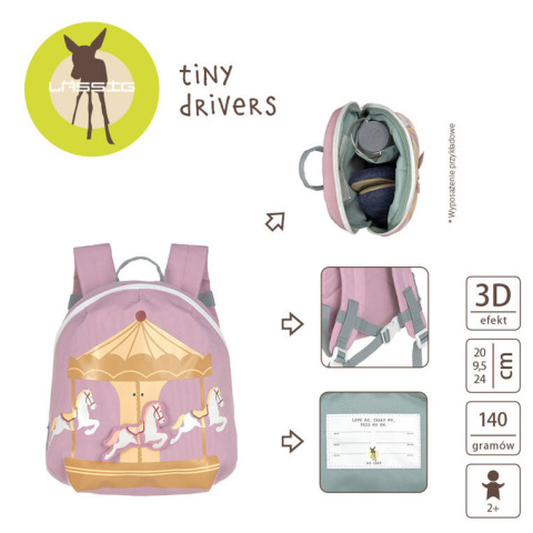 Mały plecak do przedszkola Karuzela Lassig Tiny Drivers