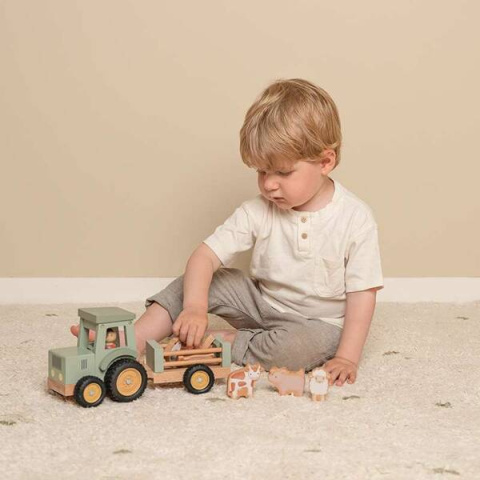 Traktor z przyczepą Little Dutch Little Farm z figurkami zwierząt Traktor z przyczepą Little Dutch Little Farm z figurkami zwierząt