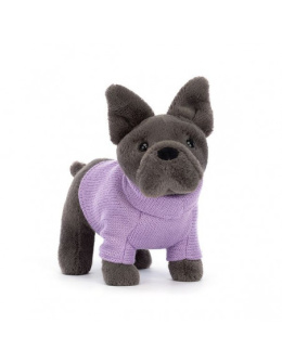 Jellycat Piesek Buldog Francuski w Sweterku Fioletowym 19 cm