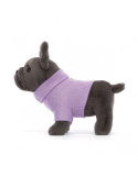 Jellycat Piesek Buldog Francuski w Sweterku Fioletowym 19 cm