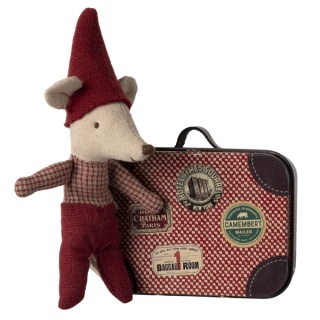 Dekoracja bożonarodzeniowa Maileg - Christmas mouse, myszka z walizką