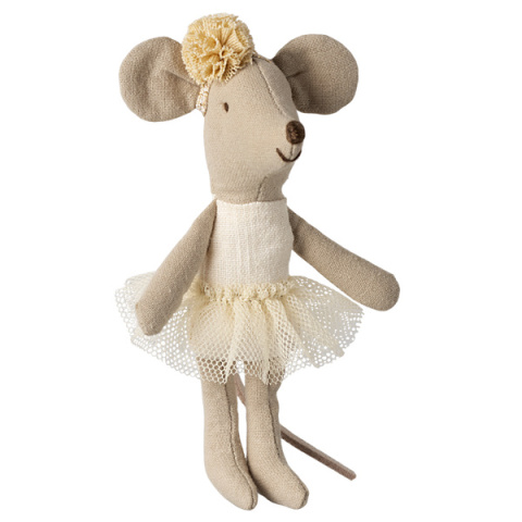 MAILEG Myszka - Ballerina mouse, Little sister - Off white