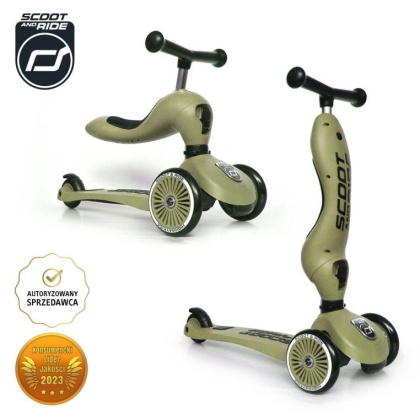 Jeździk i hulajnoga 2w1 Highwaykick1 1-5 lat Olive Scoot&Ride