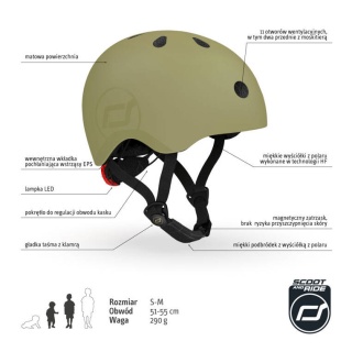 Kask dla dzieci Scootandride S-M Olive