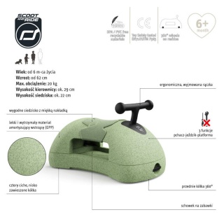 Ewolucyjny jeździk pchacz My First 3w1 Scoot&Ride Olive