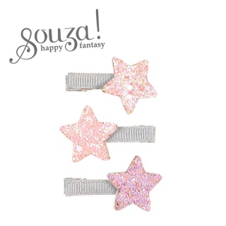 Spinki do włosów różowe gwiazdki Naomie Souza! - 3 sztuki