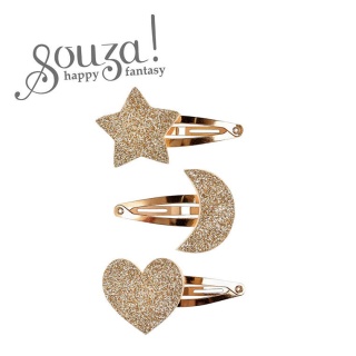 Spinki do włosów złote księżyc, gwiazda i serce Penelope 3 szt. Souza!