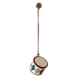 MAILEG Dekoracja bożonarodzeniowa - Metal ornament, Small drum - Classic red